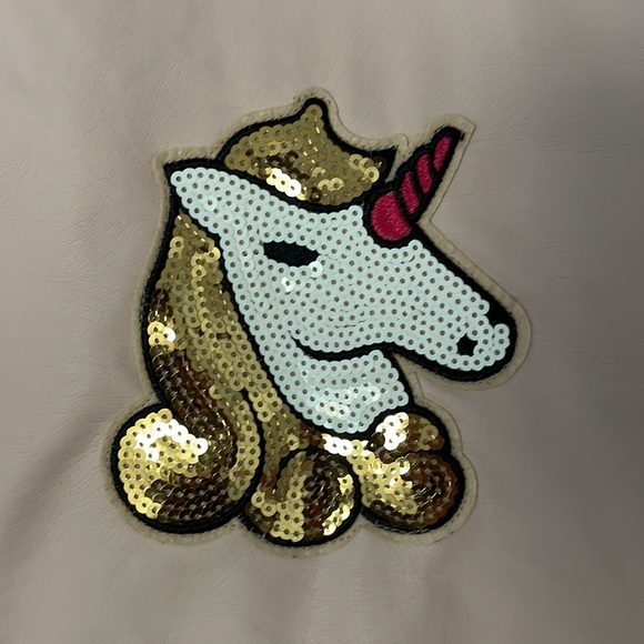Brand new C & C California faux leather girls jacket w/sequined unicorn - Picture 6 of 7